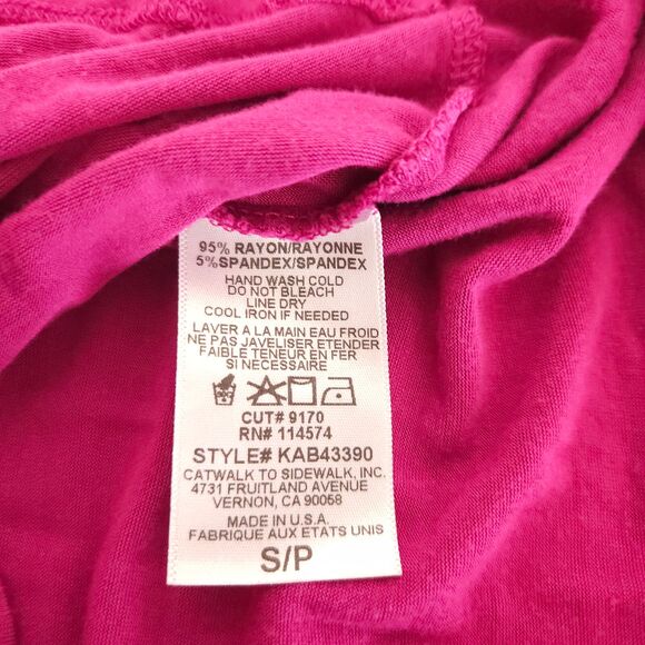 Anthropologie Pleione Womens Small Purple Cap Sleeve V-Neck Blouse Made in USA - Picture 7 of 7